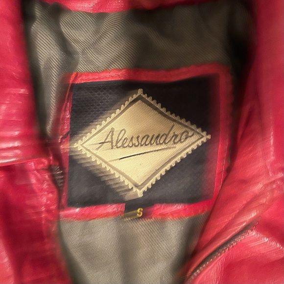 Red leather jacket size S - Picture 4 of 11